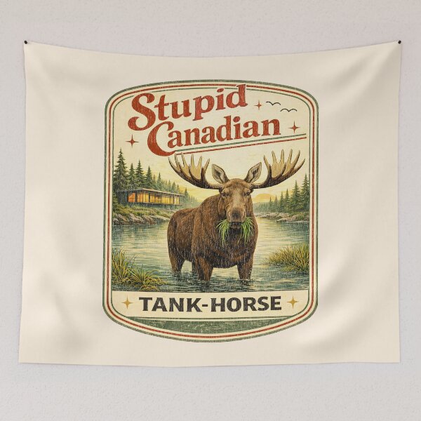 Item preview, Stupid Canadian Tank Horse: Moose Heated Rivalry Parody designed and sold by Pawsitive Pixel Studio.