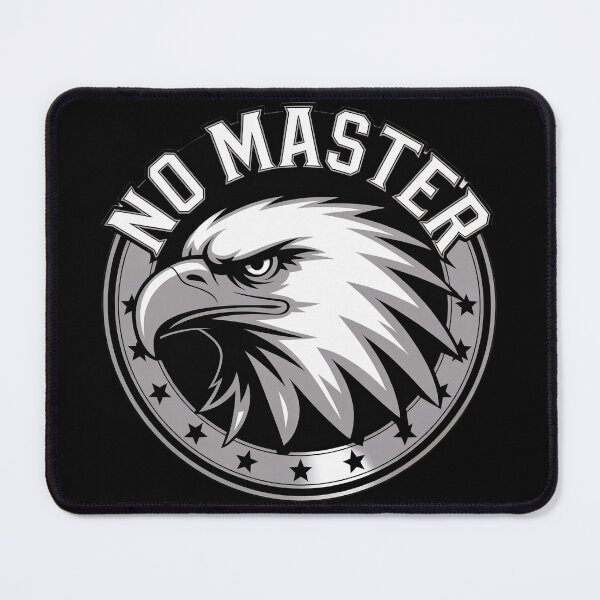 Item preview, No Master Chrome Eagle Emblem Patriotic Lone Wolf Badge designed and sold by OldGloryForge.