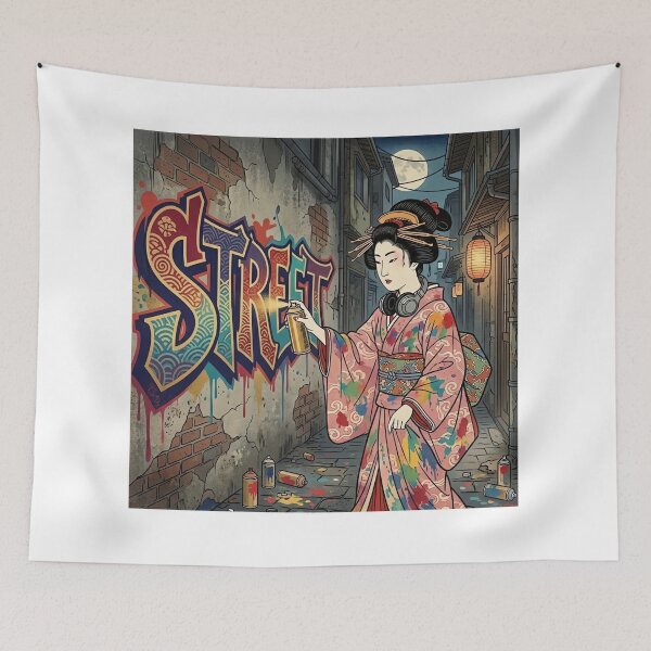 Item preview, Japanese traditional drawing x Street culture - Ukiyoe x Graffiti designed and sold by Studio-MiMi.