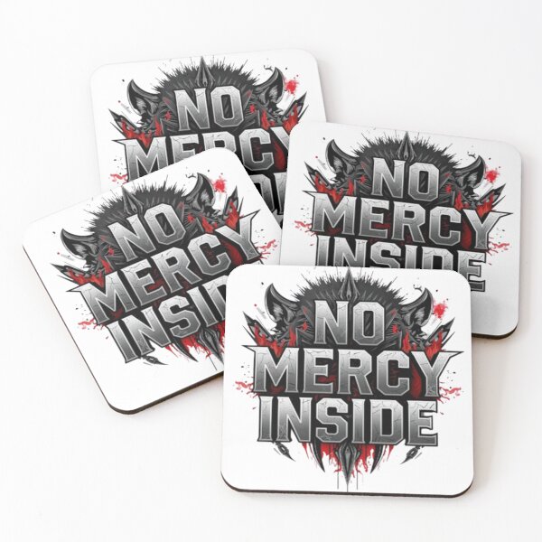 Item preview, No Mercy Inside – Dark Demonic Crest Typography Screen Print Design designed and sold by NewUSShop.