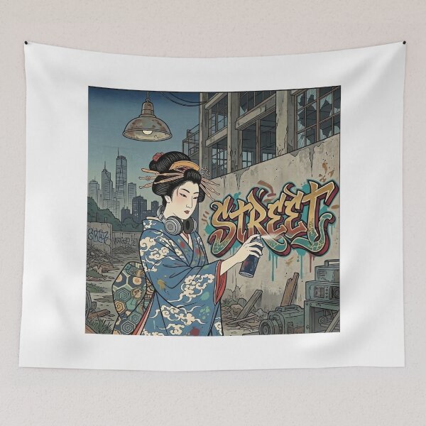 Item preview, Japanese traditional drawing x Street culture - Ukiyoe x Graffiti designed and sold by Studio-MiMi.
