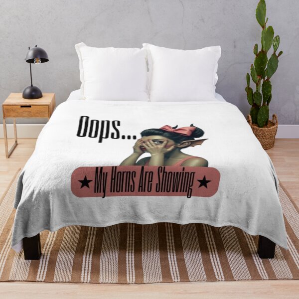 Item preview, Oops… My Horns Are Showing | Cute Devil Girl Graphic Art designed and sold by Antik by Schulz.