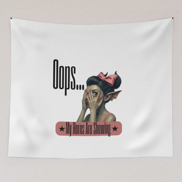Item preview, Oops… My Horns Are Showing | Cute Devil Girl Graphic Art designed and sold by Antik by Schulz.