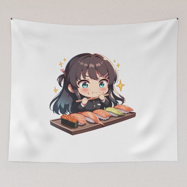 Item preview, Mai Sakurajima Bunny Girl Senpai Chibi Sushi Sparkles designed and sold by Spraykart.