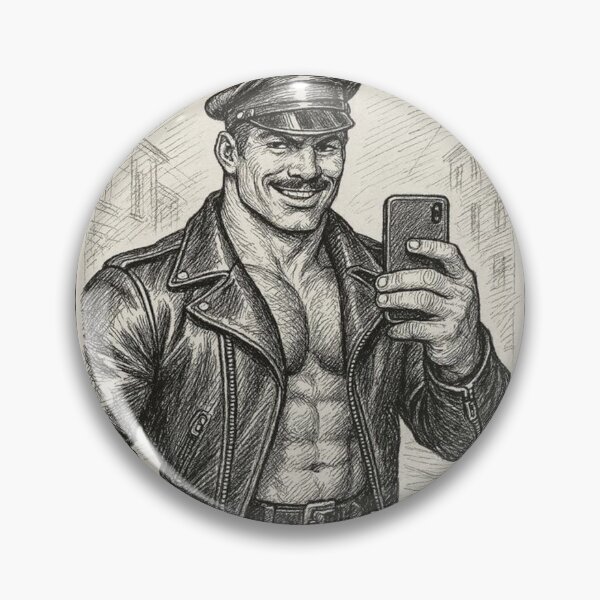 Item preview, Leather Daddy Selfie Service Tom of Finland Tribute Gay Pride Graphic Design designed and sold by ItsAKinkThing.