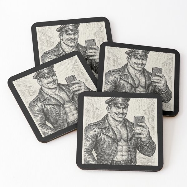 Item preview, Leather Daddy Selfie Service Tom of Finland Tribute Gay Pride Graphic Design designed and sold by ItsAKinkThing.