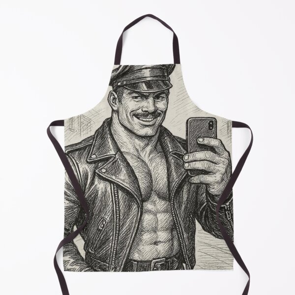 Item preview, Leather Daddy Selfie Service Tom of Finland Tribute Gay Pride Graphic Design designed and sold by ItsAKinkThing.