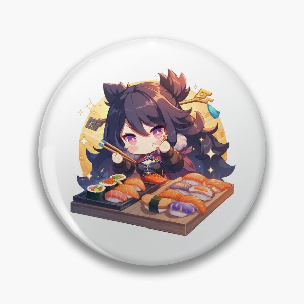 Item preview, Beidou Genshin Impact Chibi Sushi Captain Vibes designed and sold by Spraykart.