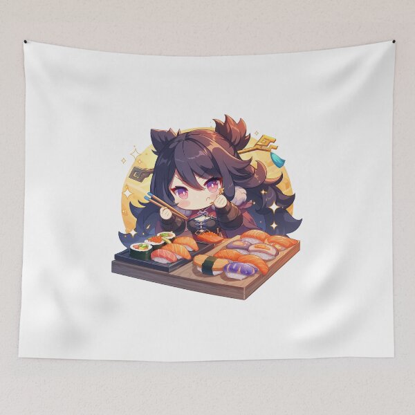 Item preview, Beidou Genshin Impact Chibi Sushi Captain Vibes designed and sold by Spraykart.