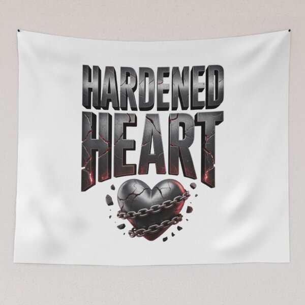 Item preview, Hardened Heart – Cracked Stone Chained Heart Screen Print Design designed and sold by NewUSShop.