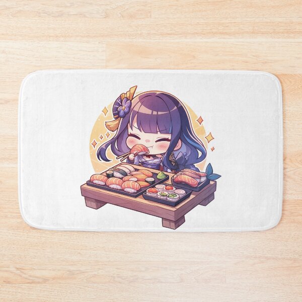 Item preview, Raiden Shogun Genshin Impact Chibi Sushi Purple Kawaii designed and sold by Spraykart.