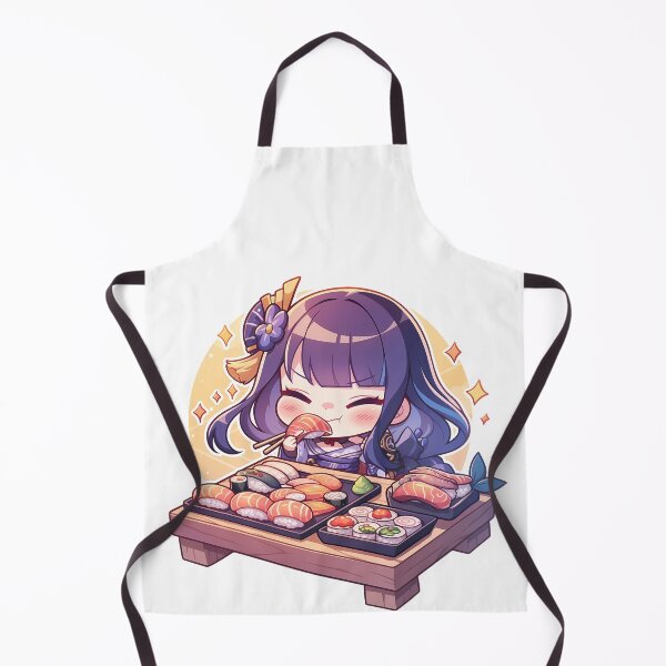 Item preview, Raiden Shogun Genshin Impact Chibi Sushi Purple Kawaii designed and sold by Spraykart.