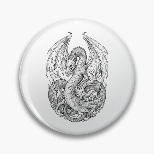 Item preview, Níðhöggr Fan Art – Norse Dragon Line Art designed and sold by furrydrool.