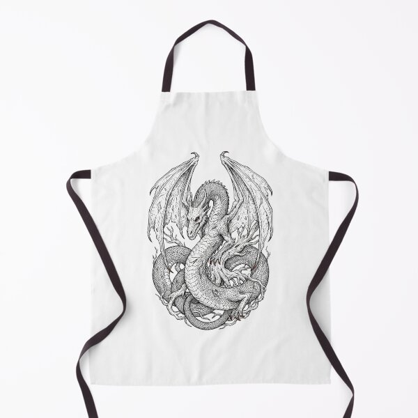 Item preview, Níðhöggr Fan Art – Norse Dragon Line Art designed and sold by furrydrool.