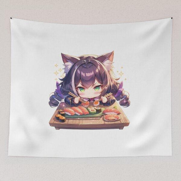 Item preview, Kyaru Princess Connect Redive Chibi Catgirl Sushi Focus designed and sold by Spraykart.