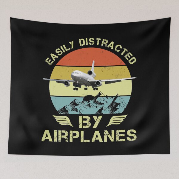 Item preview, Easily Distracted By Airplanes Vintage Aviation designed and sold by Emberglowo.