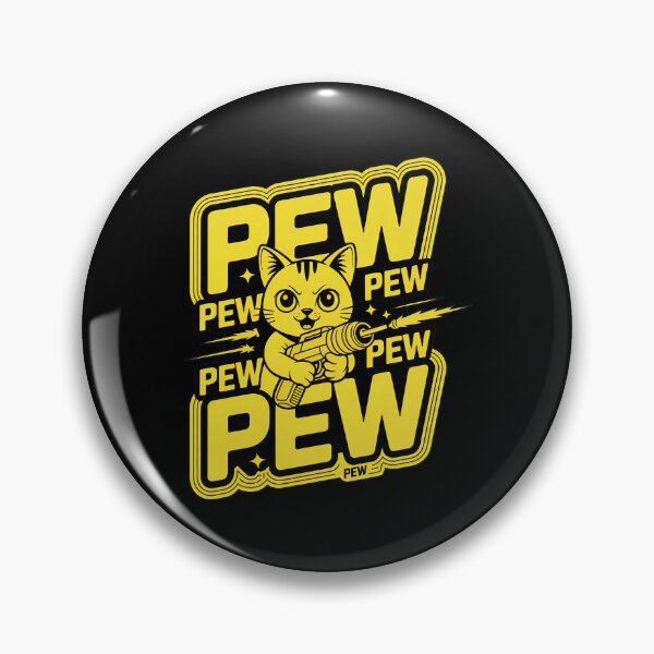 Item preview, Pew Pew Pew, Cat With Gun designed and sold by graphic-genie.