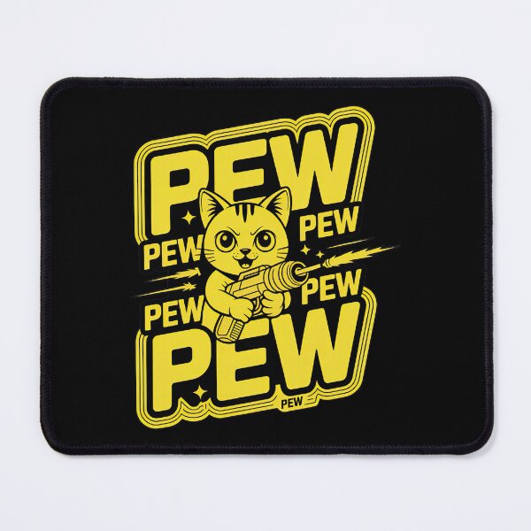 Item preview, Pew Pew Pew, Cat With Gun designed and sold by graphic-genie.