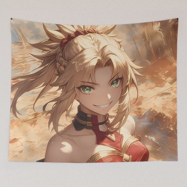 Item preview, Mordred Red Saber Fate Grand Order Rebel Knight Smirk designed and sold by Spraykart.