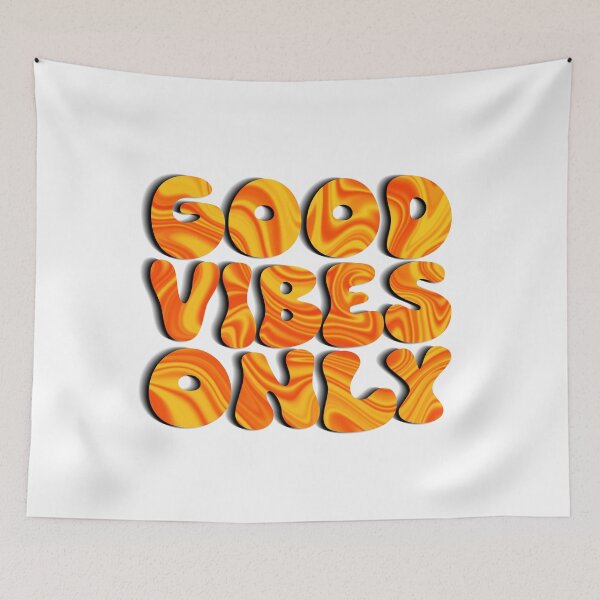 Item preview, Good Vibes Only | Retro Orange Yellow Abstract Liquid Swirl Bubble Design designed and sold by Nesstitches.