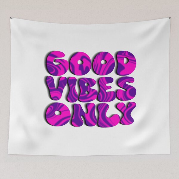 Item preview, Good Vibes Only | Retro Pink Purple Abstract Liquid Swirl Bubble Design designed and sold by Nesstitches.