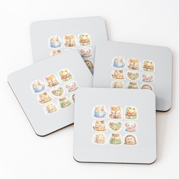 Item preview, Cute Kawaii Animal Stickers – Adorable Pastel Cartoon Animals Aesthetic Sticker Set designed and sold by Qingtian814.