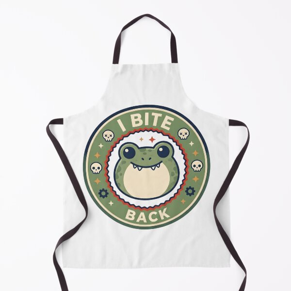 Item preview, I Bite Back Frog Sticker – Kawaii Humor Cartoon Badge Design designed and sold by DIRTYSKETCHH.