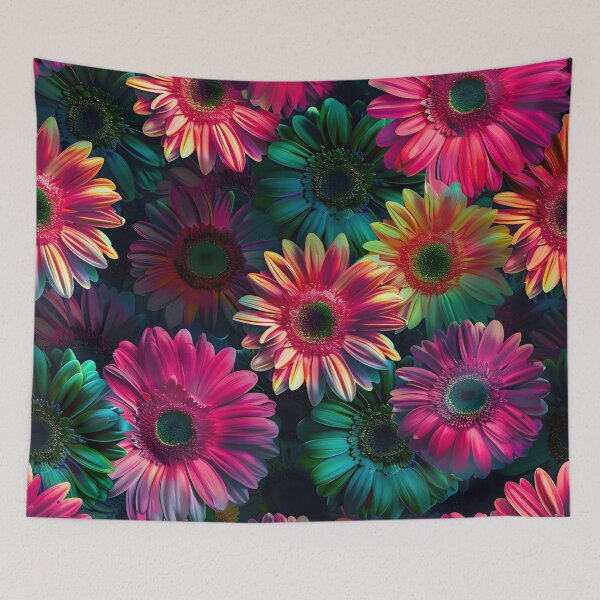 Item preview, Neon floral flowery print designed and sold by dcrc.