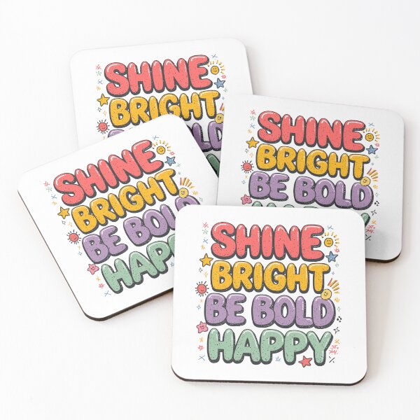 Item preview, Shine Bright Be Bold Happy Colorful Typography Motivational T-Shirt Design designed and sold by FestivityFinds.