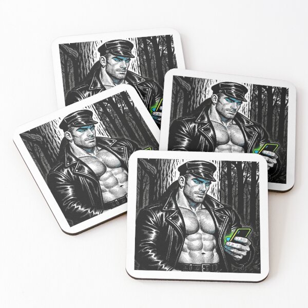 Item preview, Urban Leather Daddy Midnight Meet Pen Ink Sketch Gay Pride Art Design designed and sold by ItsAKinkThing.