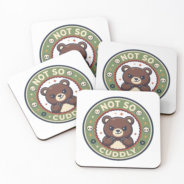 Item preview, Not so Cuddly Bear Sticker – Kawaii Humor Cartoon Badge Design designed and sold by DIRTYSKETCHH.