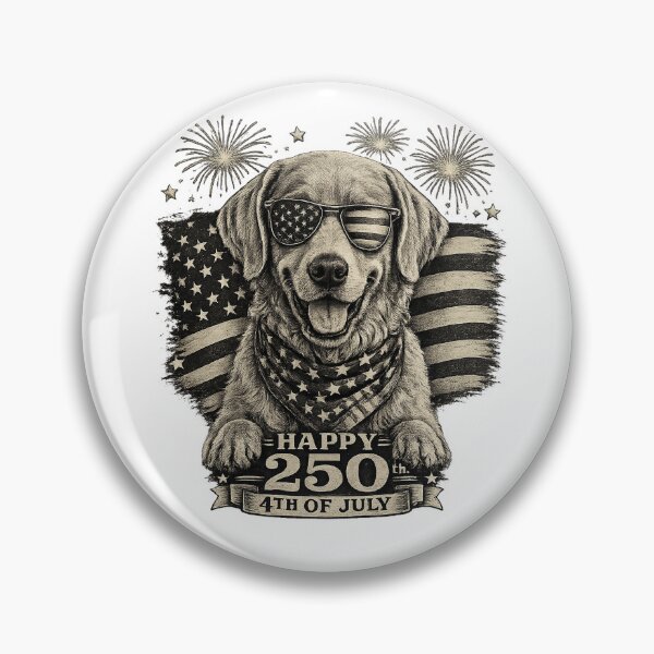 Item preview, Patriotic Yellow Lab Happy 250th July 4th designed and sold by AlamoArtifactory.