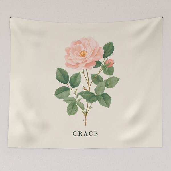 Item preview, GRACE – Single Rose Illustration Minimal Floral Design designed and sold by BobaBunny76.