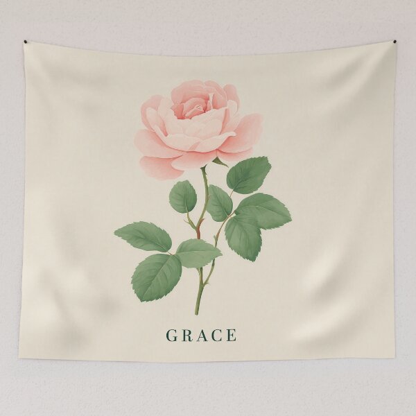 Artikelvorschau, GRACE – Illustration einer einzelnen Rose, minimalistisches Blumendesign entworfen und verkauft von BobaBunny76.
