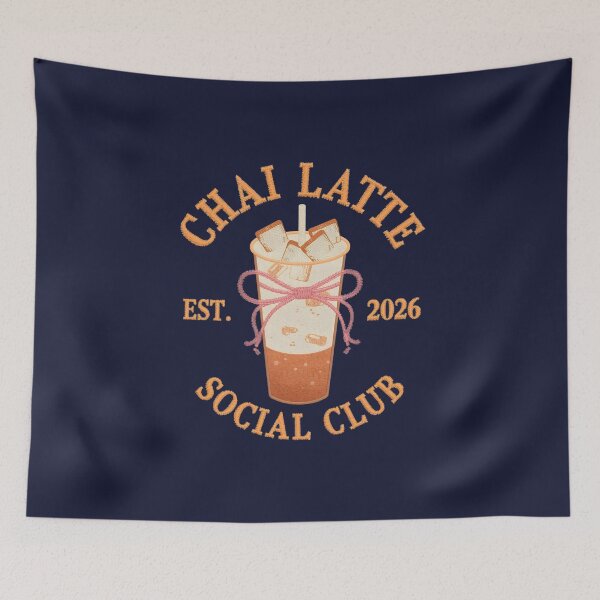 Item preview, Chai Latte Social Club T-Shirt | Aesthetic Coffee Lover Embroidery Design designed and sold by FestivityFinds.