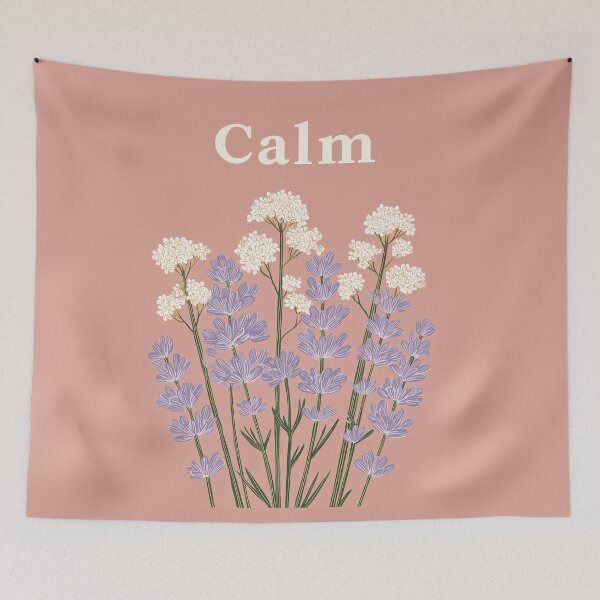 Item preview, CALM – Lavender Illustration Minimal Botanical Design designed and sold by BobaBunny76.