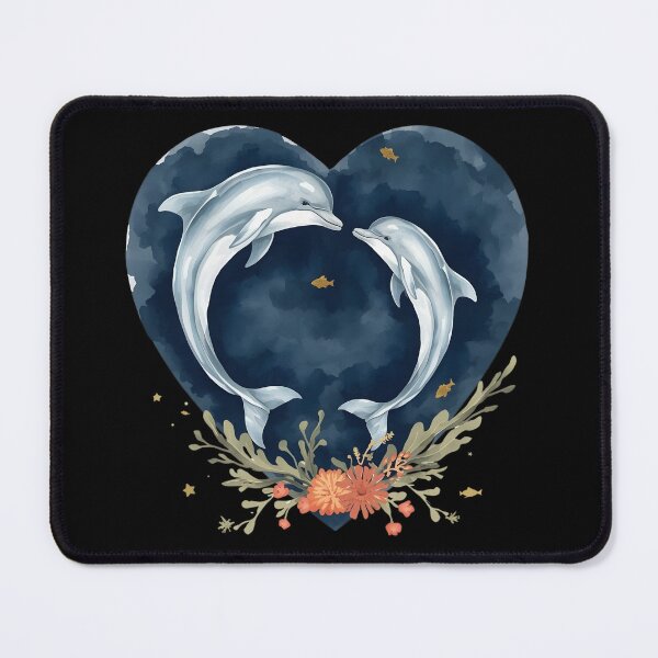 Item preview, Dolphin Heart Ocean T-Shirt | Romantic Marine Life Watercolor Design designed and sold by FestivityFinds.