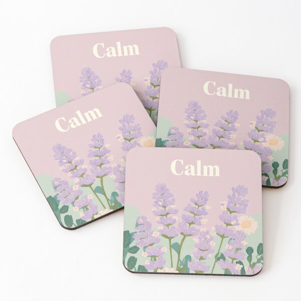 Item preview, CALM – Lavender Illustration Minimal Botanical Design designed and sold by BobaBunny76.