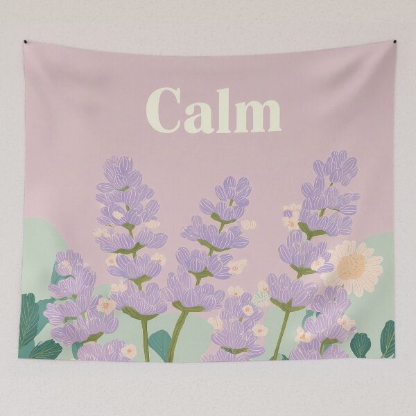 Item preview, CALM – Lavender Illustration Minimal Botanical Design designed and sold by BobaBunny76.
