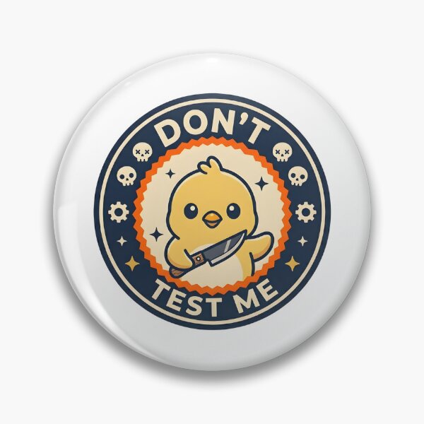 Item preview, Dont Test Me Duck Sticker – Kawaii Humor Cartoon Badge Design designed and sold by DIRTYSKETCHH.
