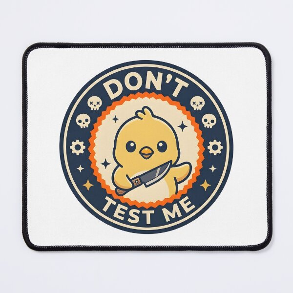 Item preview, Dont Test Me Duck Sticker – Kawaii Humor Cartoon Badge Design designed and sold by DIRTYSKETCHH.