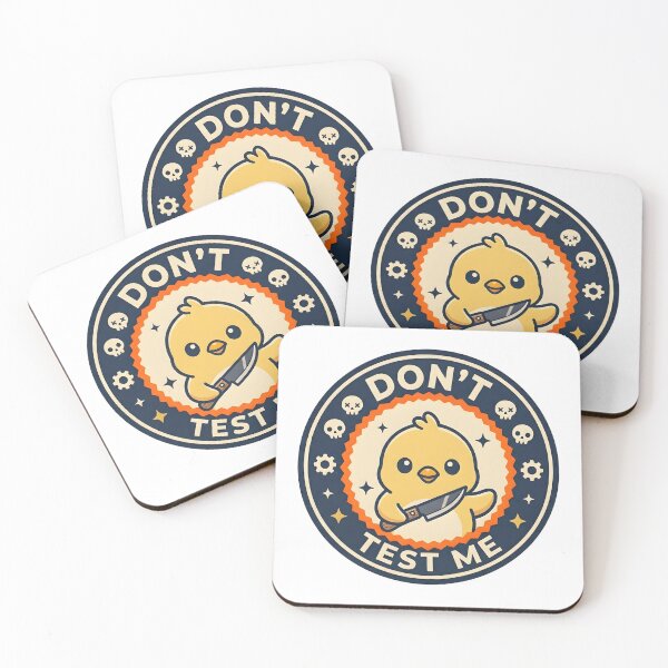 Item preview, Dont Test Me Duck Sticker – Kawaii Humor Cartoon Badge Design designed and sold by DIRTYSKETCHH.