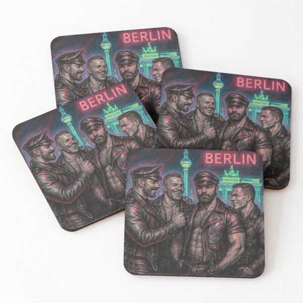 Item preview, Berlin Leather Biker Daddies Unite Colorsplash Sketch Gay Pride Art Design designed and sold by ItsAKinkThing.
