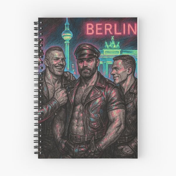 Item preview, Berlin Leather Biker Daddies Unite Colorsplash Sketch Gay Pride Art Design designed and sold by ItsAKinkThing.