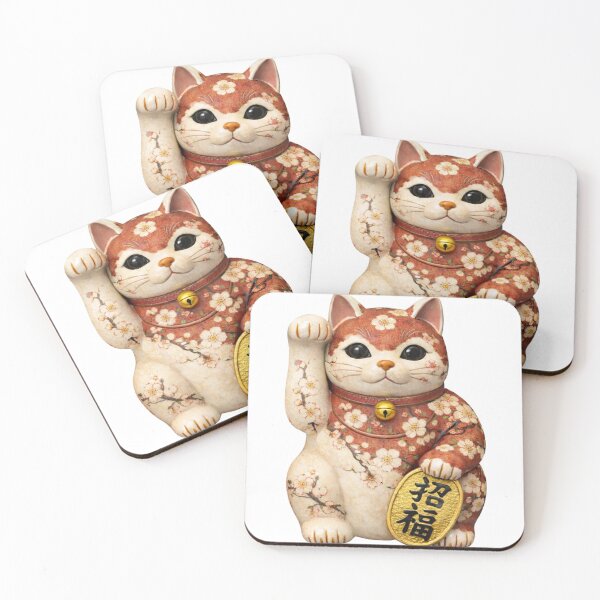 Item preview, Lucky Cat: Porcelain Cherry Blossom Archive - 招き猫「白磁桜」 designed and sold by NYAO-YUUKI.