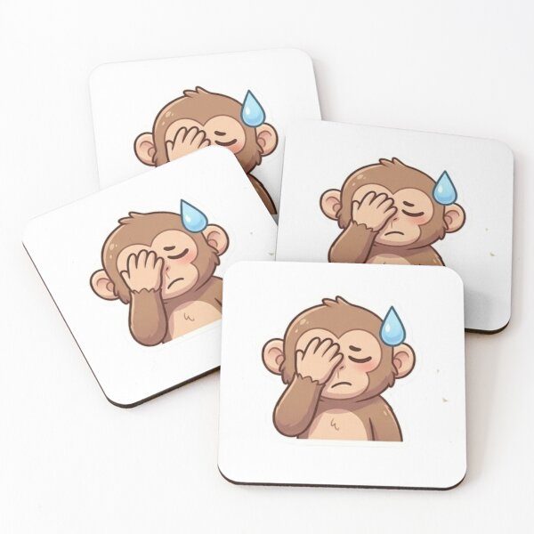 Item preview, Embarrassed Facepalm Monkey Oops Sticker designed and sold by Mochi-Sprites.
