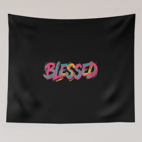 Item preview, Blessed Colorful Brush Stroke Typography Faith Graphic T-Shirt designed and sold by FestivityFinds.