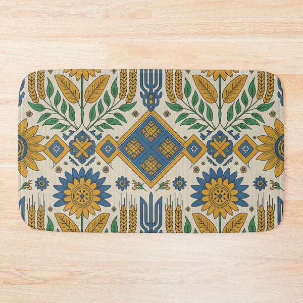 Item preview, Ukrainian Folk Art Seamless Pattern – Sunflowers & Tryzub designed and sold by Midnight Veil Designs.