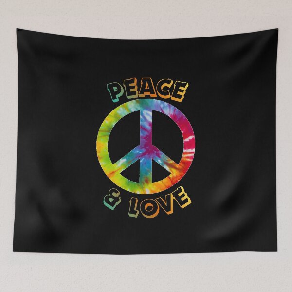 Item preview, Peace and Love Tie Dye T-Shirt | Retro Hippie Peace Symbol Design designed and sold by FestivityFinds.