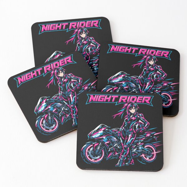 Item preview, Night Rider Cyberpunk Biker Girl – Neon Anime Motorcycle Streetwear Design designed and sold by JonelCrafts.